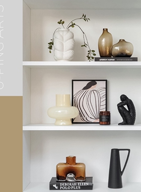 样板间书柜姹寂风家居软装摆件