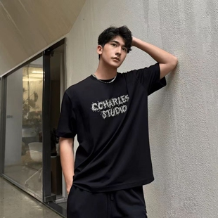 CHESTER CHARLES | 2026新款 男款 基础百搭字母logo短袖T恤