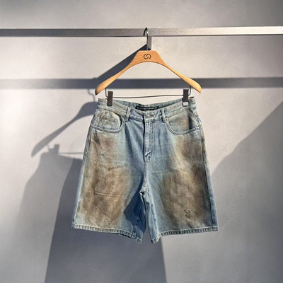 CHESTER CHARLES | 2026新款 男款 复古脏染做旧五分牛仔裤