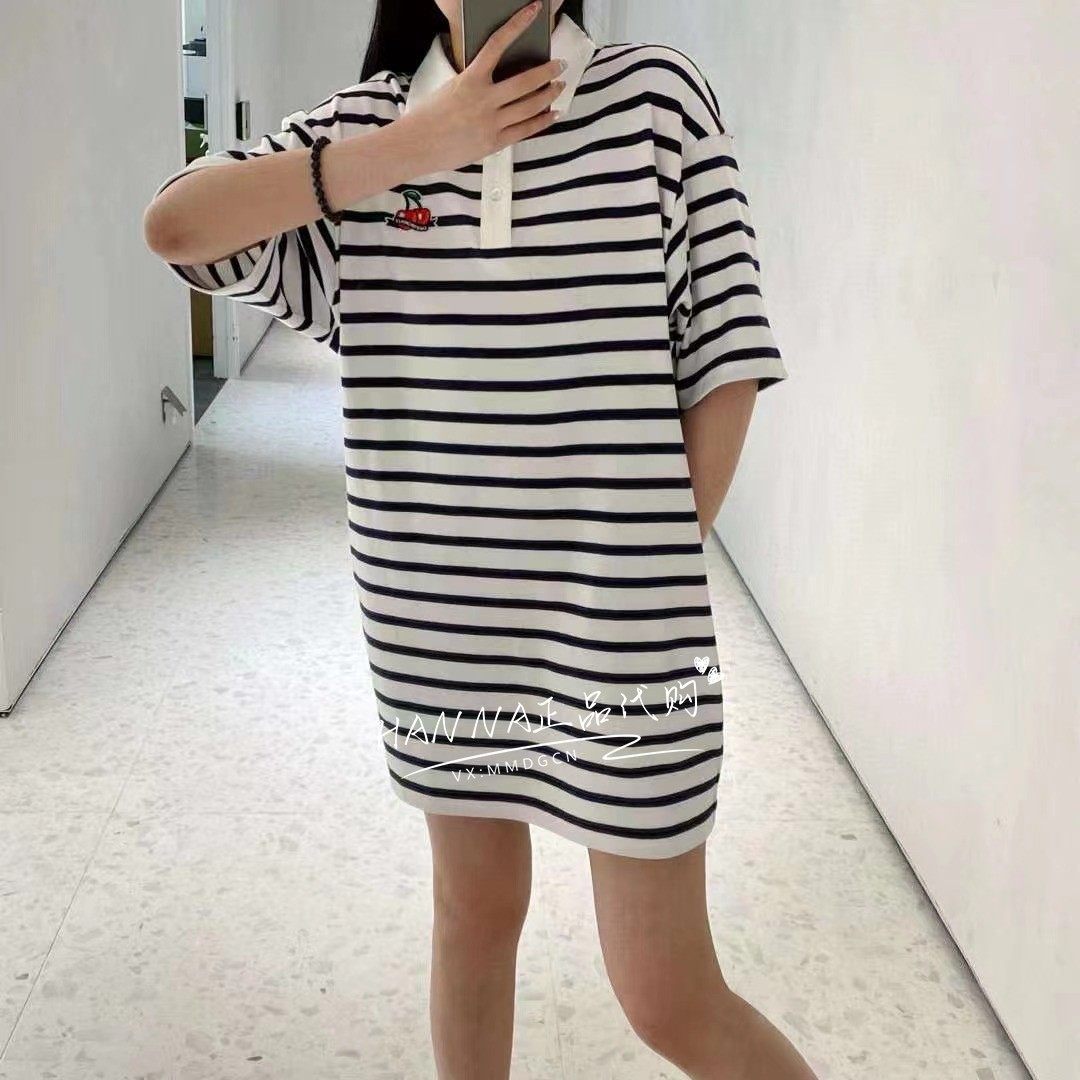 包邮 chester charles 23年7月春夏 polo条纹连衣裙 hanna代购