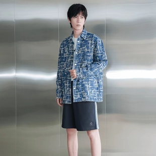 CHESTER CHARLES | 2026新款 男款 不规则个性提花牛仔外套