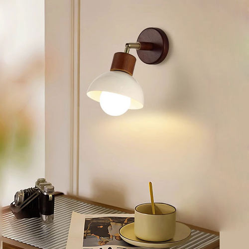 曾奴照明3-8平胡桃木原木风壁灯