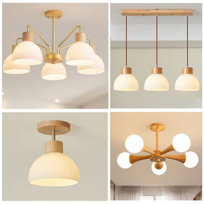 工厂直销灯具北欧原木客厅吊灯