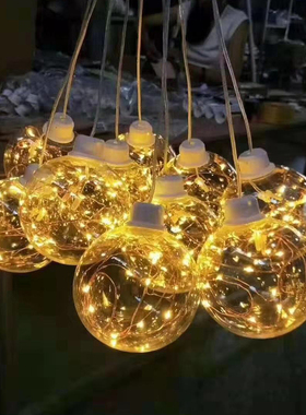 婚庆道具龙珠吊灯透明球灯婚礼舞台吊顶星空灯铜线灯10头铝丝灯