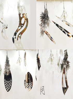 婚庆道具芒果镜面亮片挂饰银色亮片反光片舞台婚礼吊顶摆件装饰