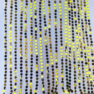 全2CM舞台节日背景装饰圆形双面镜面 小片亮片串珠片挂帘门帘吊饰