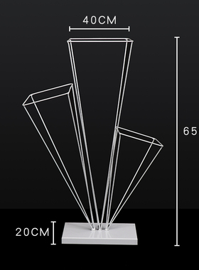 铁艺冰柱婚庆道具三柱花器桌面花器摆件婚礼布置桌花路引创意花架