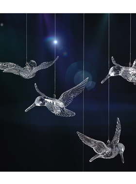 婚庆亚克力蜂鸟婚礼吊顶天花板美陈橱窗水晶飞鸟挂件空中装饰小鸟