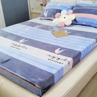 加高床笠牛奶绒法兰绒床罩床套棕垫保护罩加厚防滑加绒款冬季保暖