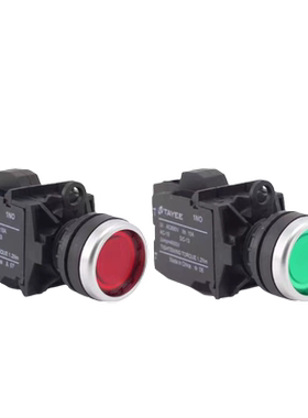 正品天逸 AC220V 24VDC带灯按钮开关自复LED平钮LA42PD-10 11 -22