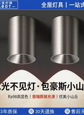 工业复古风客厅卧室无主灯照明包豪斯小山丘明装射灯不锈钢聚光灯