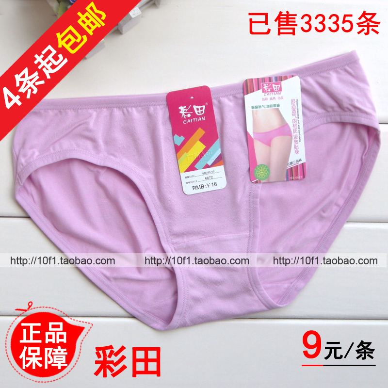 4条起包邮【正品】彩田6672 女士 莫代尔 柔软舒适 低腰三角内裤
