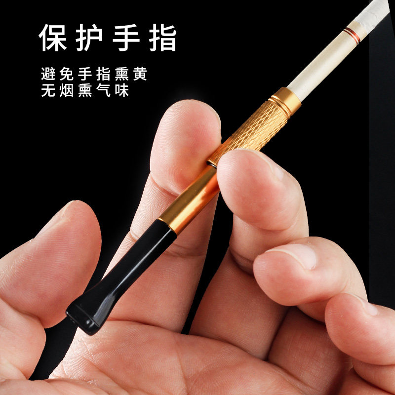 细支专用烟嘴弹射烟蒂过滤嘴男女通用小巧便携不熏手可清洗礼盒装 - 实物图