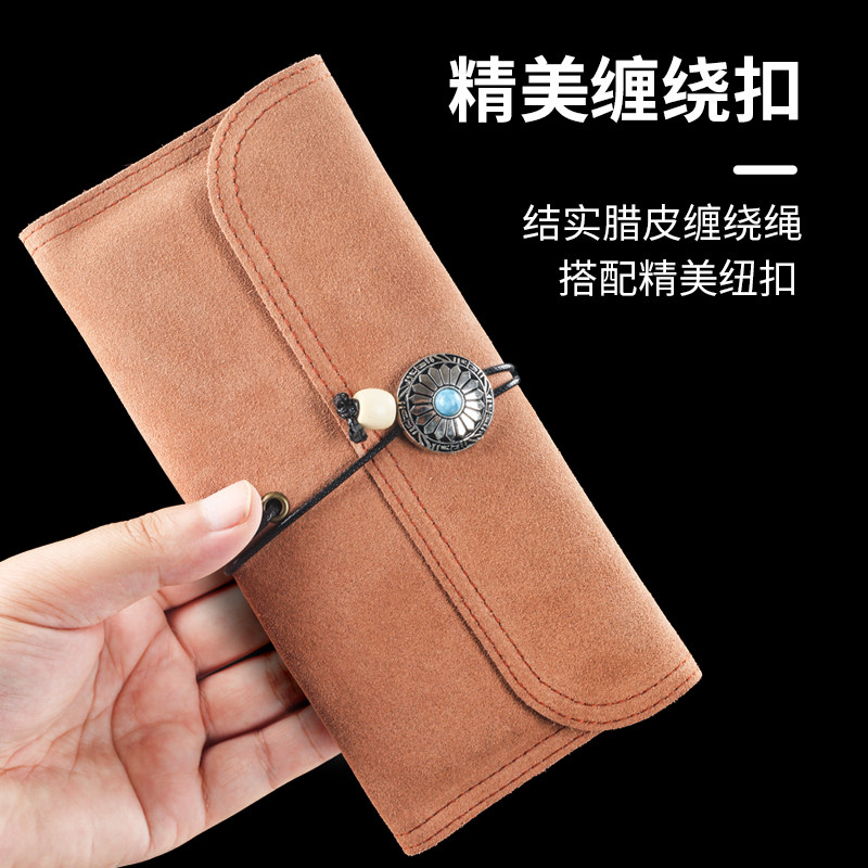 双皮料真皮头层牛皮烟斗包柔软折