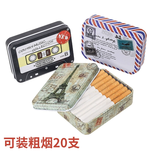 Металлическая банка для хранения, увлажняющая коробка для хранения, ультратонкий портсигар, 20 шт