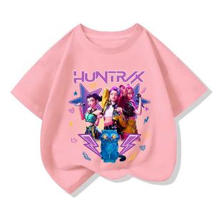 NASA联名KPop Demon Hunters猎魔女团儿童圆领短袖T恤打底上衣夏