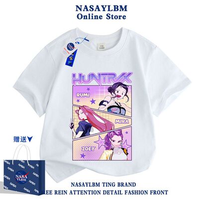 新款卡通K-POP猎魔女团kpopdemonhunters休闲风短袖夏季百搭T恤衫