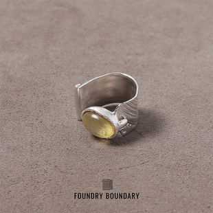 BOUNDARY设计师品牌星痕宝石宽戒指 FOUNDRY