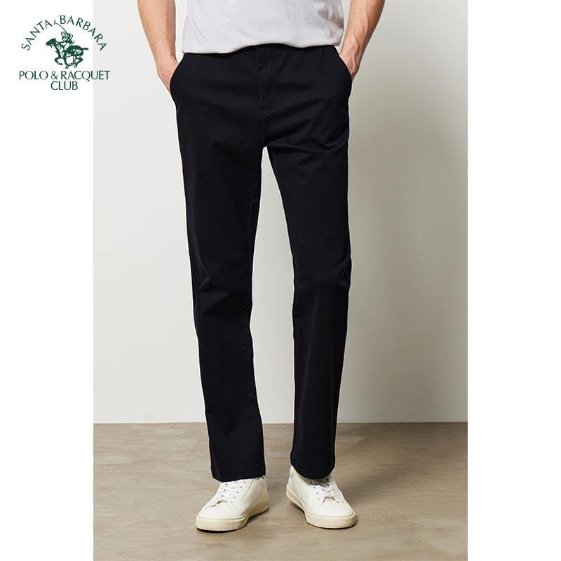 圣大保罗春秋季男士棉微弹商务休闲裤宽松直筒长裤男装男款裤子