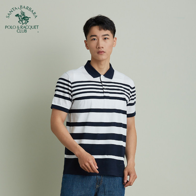 圣大保罗夏季新款短袖polo衫男士纯棉透气商务休闲翻领宽松t恤