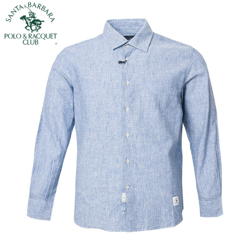 圣大保罗POLO男装商务休闲长袖衬衫衬衣薄款