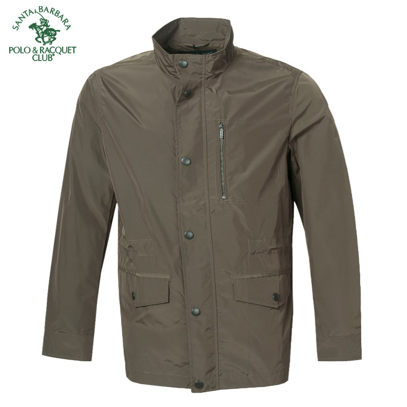 圣大保罗男装春款上衣休闲夹克合身版立领单外套