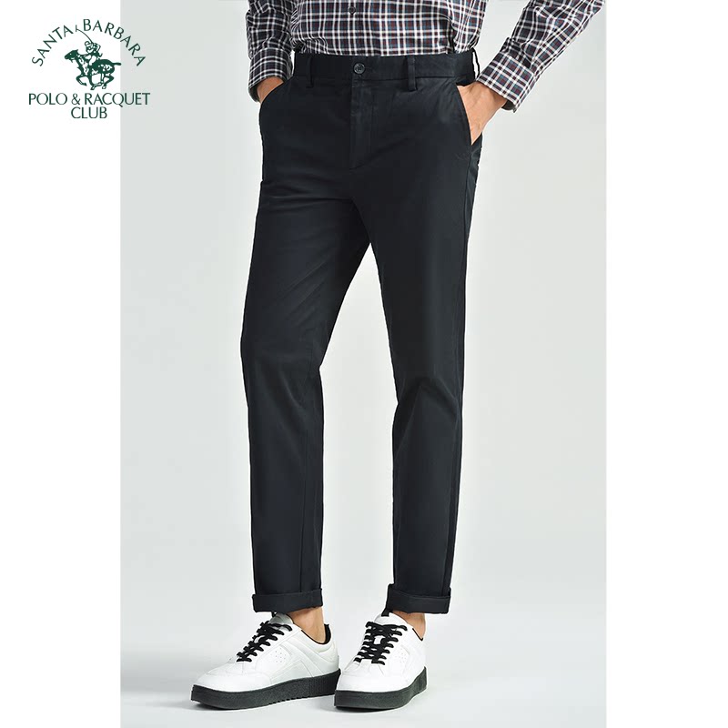 圣大保罗秋冬季男装休闲裤纯棉微弹男款修身长裤子厚款男裤