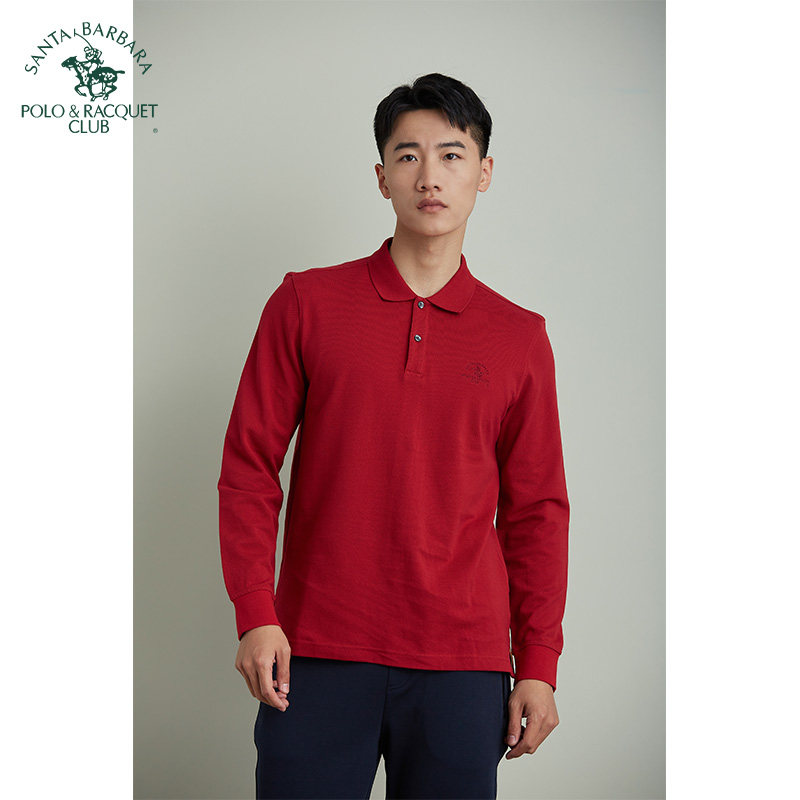 圣大保罗长袖商务男士纯棉t恤