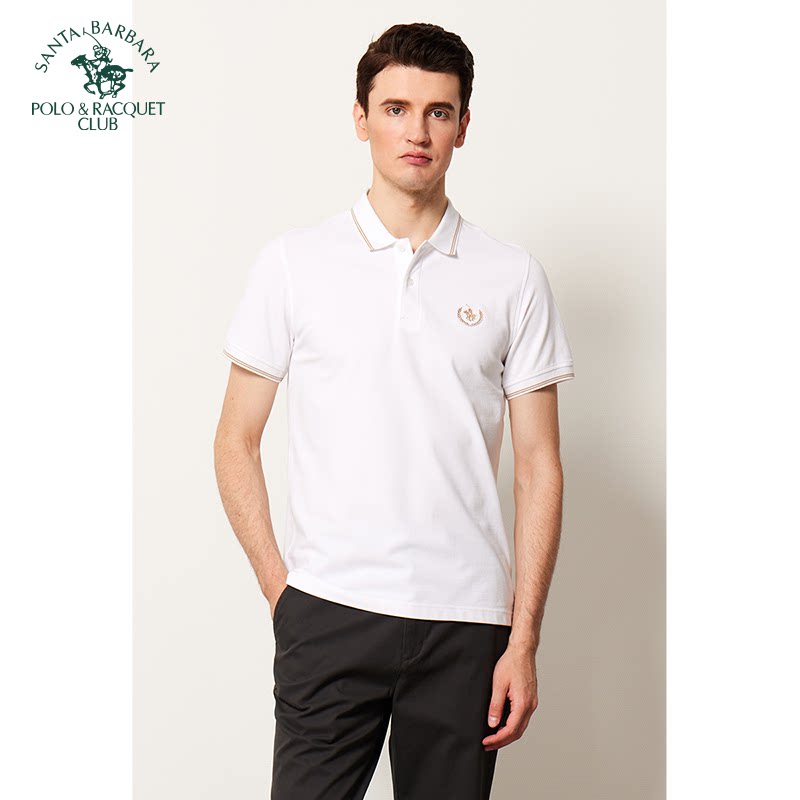圣大保罗春夏季男士纯色短袖polo衫翻领商务休闲宽松纯棉t恤男款