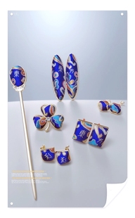 宋锦发夹蜀锦配饰挂件车挂弹簧夹耳环五星出东方手工制作非遗