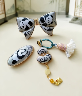 宋锦发夹蜀锦挂件挂饰弹簧夹中式配饰蝴蝶弹簧夹非遗手工制作