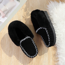 豆豆鞋女冬皮毛一体懒人鞋保暖毛毛鞋加绒短筒外穿加厚羊毛雪地靴