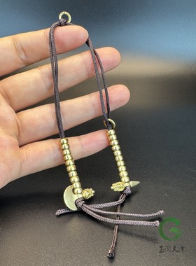 黄铜金刚杵钺记子珠串拨数DIY配饰藏式文玩卡子记手拨佛珠