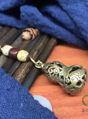 纯黄铜车钥匙链挂件复古饰品吉祥