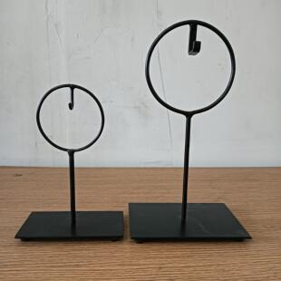铁艺底座平安扣玉璧悬挂展示架玉器木雕石雕底座支持定做厂家直销