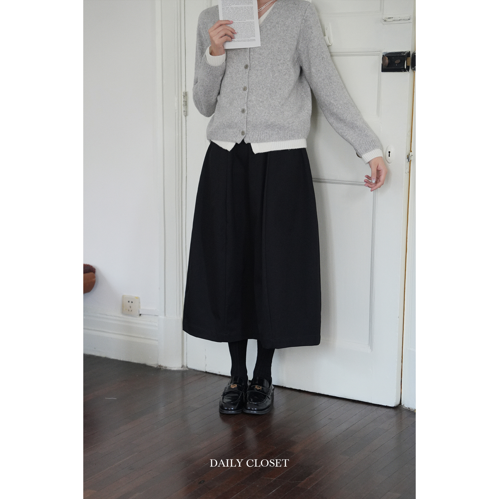 秋冬穿搭立体剪裁玉兰花苞裙