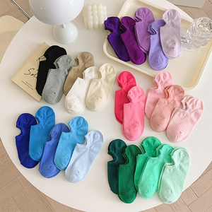 春夏季薄款糖果色隐形袜女士低帮袜子日系纯色百搭学院风浅口船袜