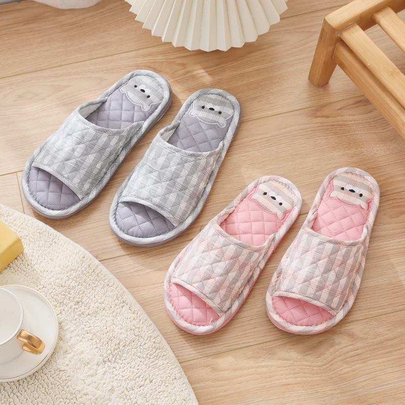 ins韩版新款可爱防滑静音加厚布底拖鞋女室内家居情侣地板拖鞋男