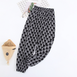 女士棉绸夏季防蚊裤泰国大象裤薄款冰丝人造棉女裤灯笼裤子女装裤