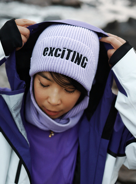 exciTING激动派新品针织滑雪帽男女时尚围脖帽休闲秋冬保暖运动帽
