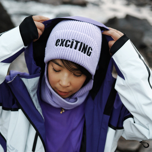 exciTING激动派新品 围脖帽休闲秋冬保暖运动帽 针织滑雪帽男女时尚