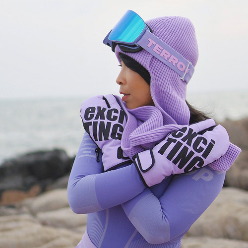 防水冬季保暖男女滑雪手套激动派