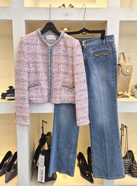 Michaa 奥特莱斯代购粗花呢牛仔裤套装