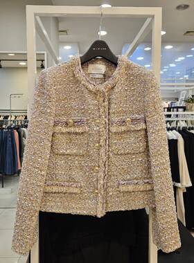 Michaa 奥特莱斯代购 浅粉色经典短外套