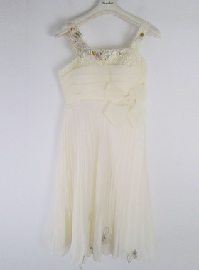 pink mary粉红玛琍/粉红玛丽 春夏重工钉珠绣花吊带礼服裙连衣裙