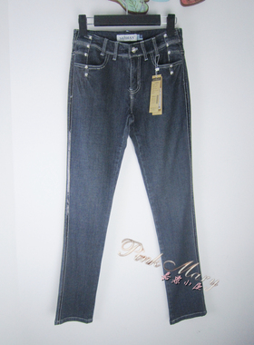 专柜正品 saidian/赛典 春夏季绣花中腰小脚牛仔裤女 三标齐全