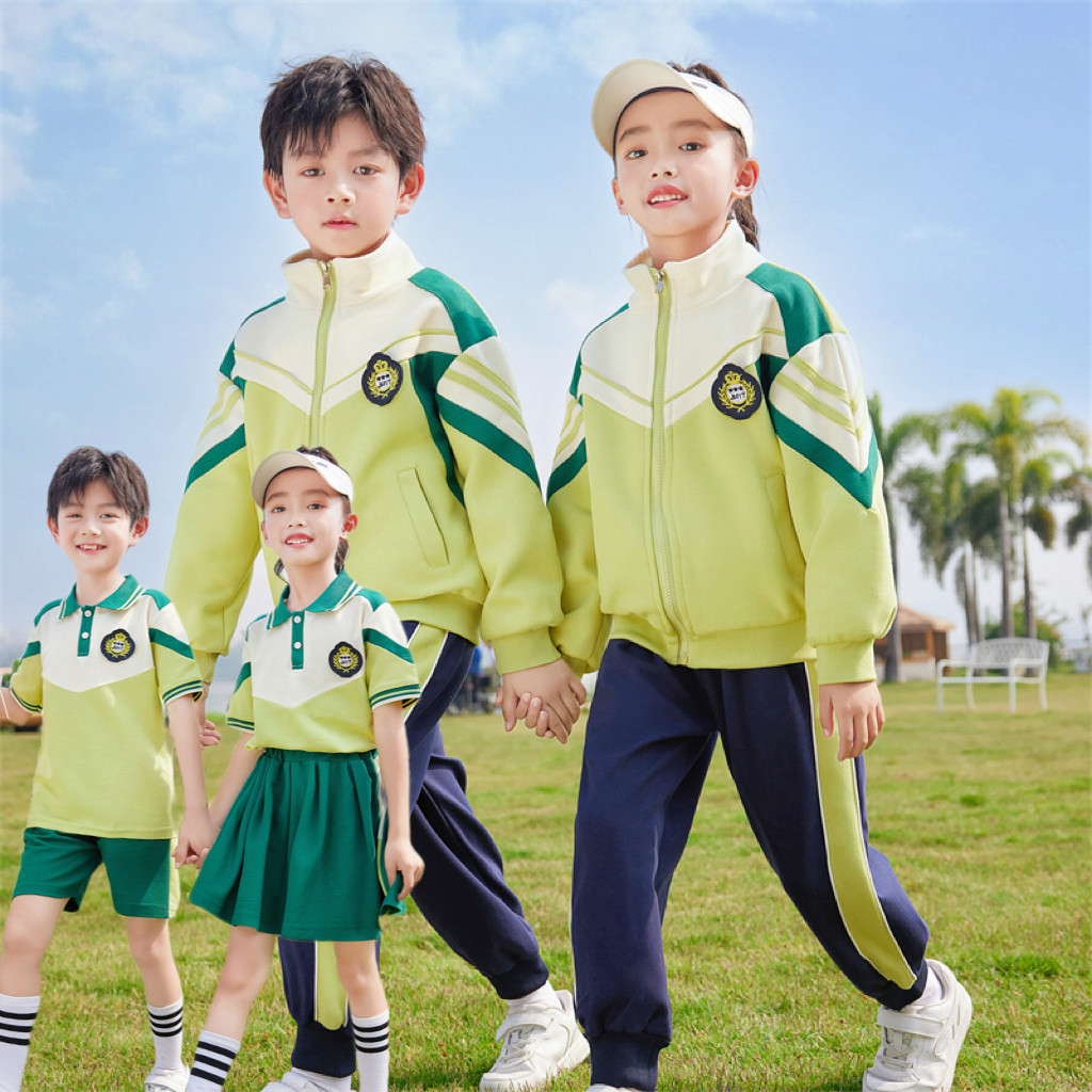 纯棉透气春秋儿童校服园服四件套