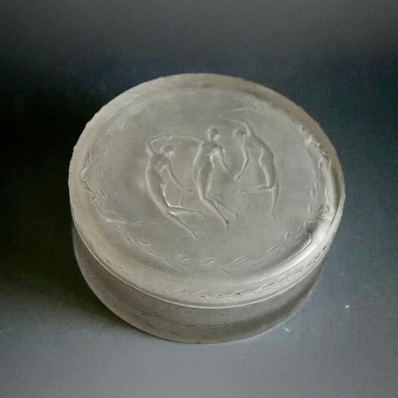 法国莱俪装饰摆件玻璃粉盒