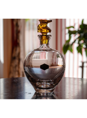 包邮 中古款法国Saint Louis圣路易Eole琥珀系列水晶酒瓶/醒酒器