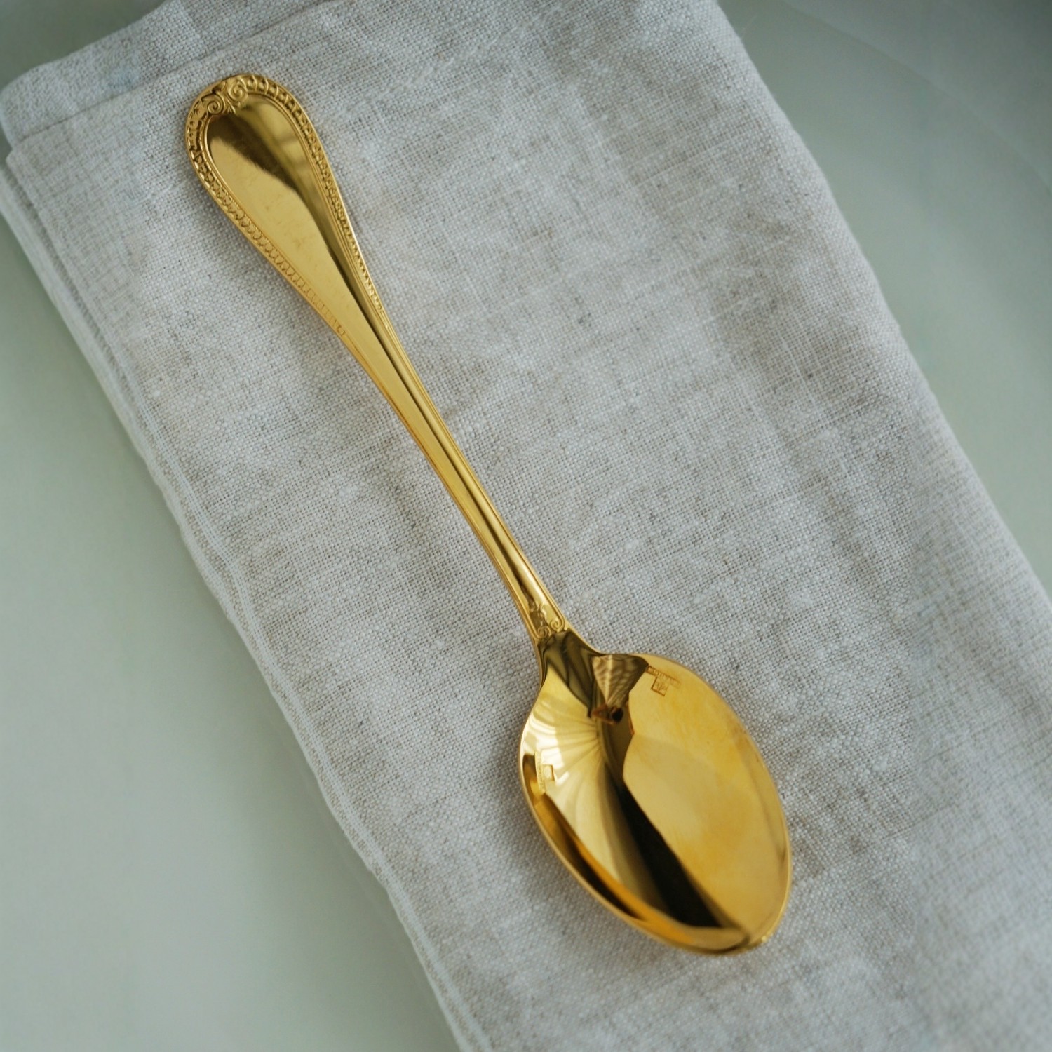现货 法国大银匠中古镀金咖啡勺/甜品勺法式餐具Malmaison系列